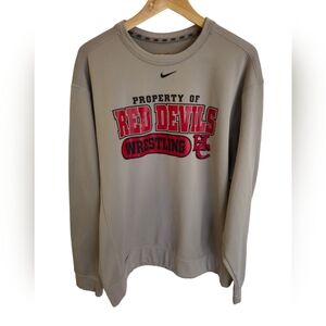 Nike Therma Fit Soft Pullover Long Sleeve Shirt Red Devils Gray Size Large